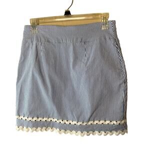 Crown & Ivy Pin Striped Skort with Ribbon Bric Brac Accent Size 4